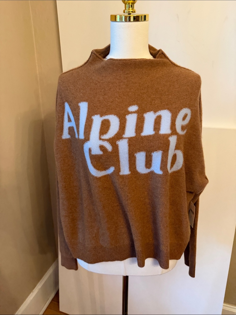 NWT Pilcro Free People Small Alpine Club Brown Cashmere sweater